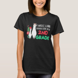 2nd Grade Llama Cactus Student  Back To School    T-Shirt