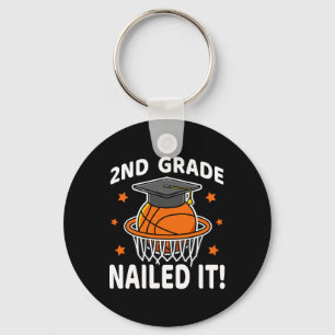2nd Grade Nailed It Basketball Player Graduation B Key Ring