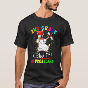 2nd Grade Nailed It No Prob Llama Dabbing Llama Gr T-Shirt
