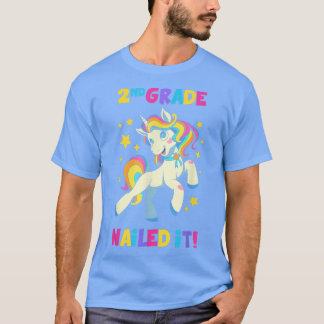 2nd Grade Nailed It Unicorn Kids Back to School  T-Shirt