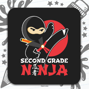 2nd Grade Ninja Kick First Day Back To School Square Sticker
