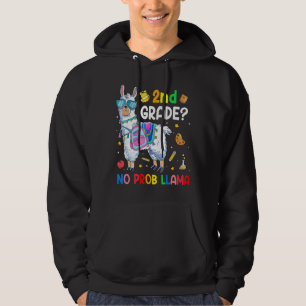 2nd Grade No Prob Llama Back To School Outfit Hoodie