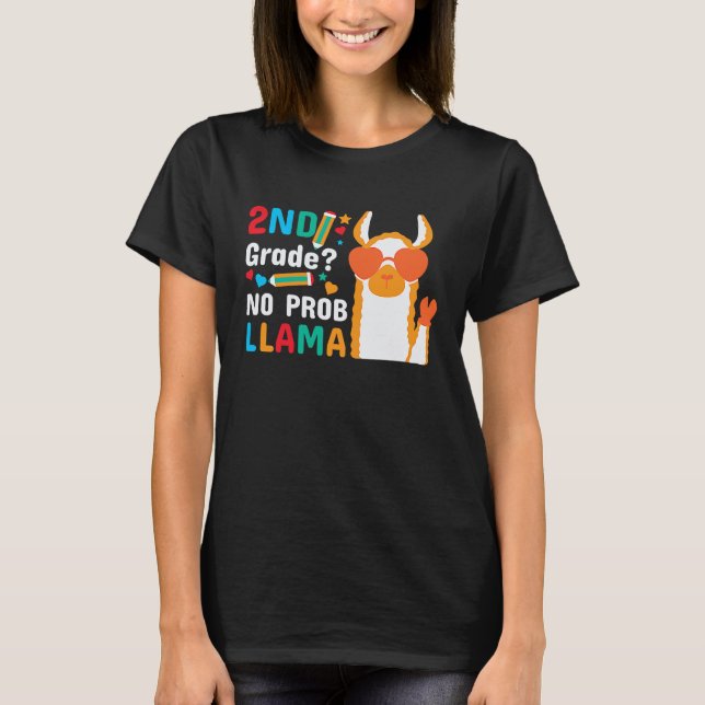 2nd Grade No Problem Llama T-Shirt (Front)