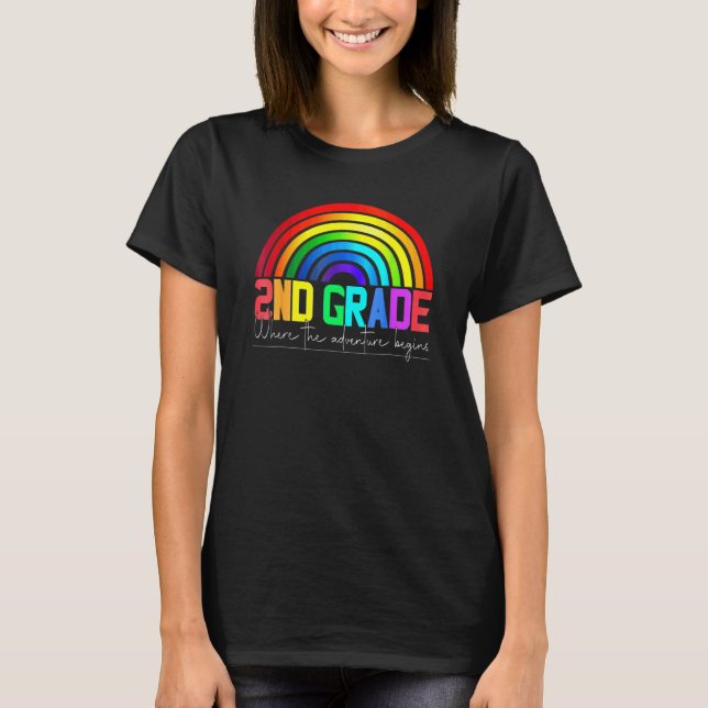 2nd Grade Rainbow Leopard Teacher Team Second Grad T-Shirt (Front)
