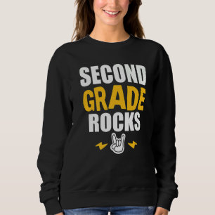 2nd Grade Rocks Back To School Music Teacher Stud Sweatshirt