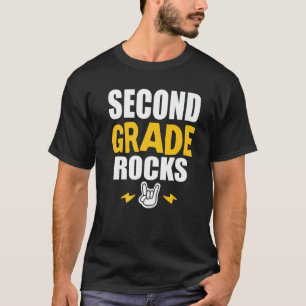 2nd Grade Rocks Back To School Music Teacher Stud T-Shirt