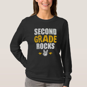 2nd Grade Rocks Back To School Music Teacher Stud T-Shirt