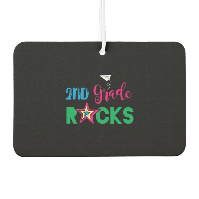 2nd Grade Rocks  Car Air Freshener (Front)