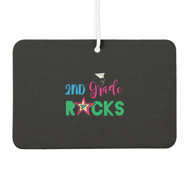 2nd Grade Rocks  Car Air Freshener (Front)