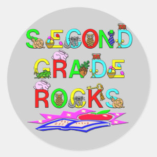 2nd Grade Rocks Classic Round Sticker