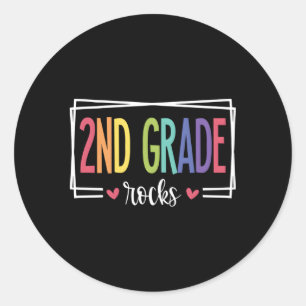 2Nd Grade Rocks First Day Of School Welcome Back T Classic Round Sticker