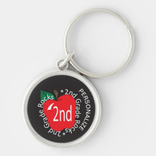 2nd Grade Rocks - School Teacher Key Ring
