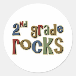 2nd Grade Rocks Second Classic Round Sticker