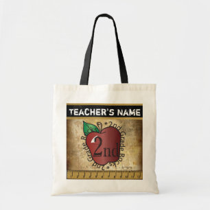 2nd Grade Rocks Vintage Styled   🍎 Teacher Tote Bag