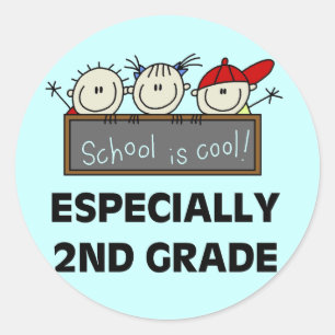 2nd Grade School is Cool Tshirts and Gifts Classic Round Sticker