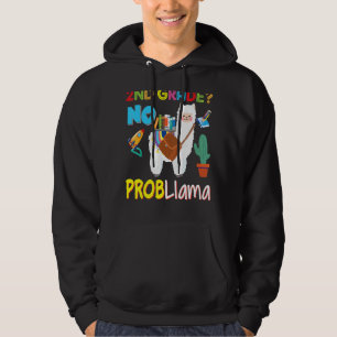 2nd Grade Second No Probllama Problem Llama Kid St Hoodie