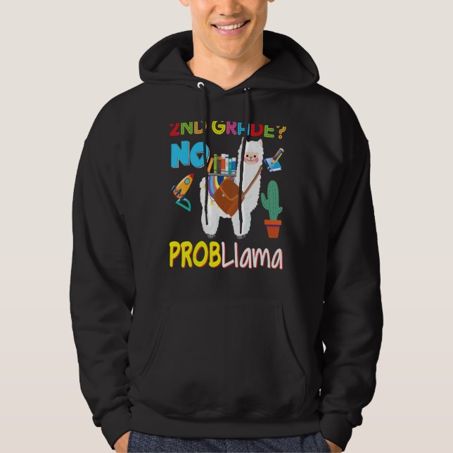 2nd Grade Second No Probllama Problem Llama Kid St Hoodie (Front)