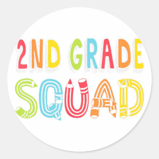2nd Grade Squad Back To School Second Grade Team P Classic Round Sticker