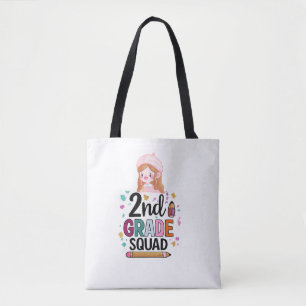 2nd Grade Squad Cute Girl Back to School Tote Bag 