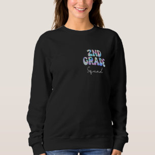 2nd Grade Squad Groovy Back to School Cute Teacher Sweatshirt