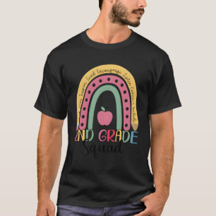 2Nd Grade Squad Hello Second Grade Teacher Boho Ra T-Shirt
