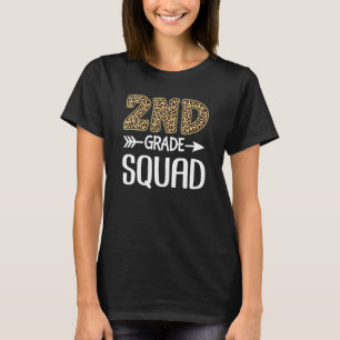 2nd Grade Squad Leopard Second Grade Teacher Stud T-Shirt