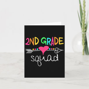 2nd Grade Squad Second Teacher Student Team Back T Card