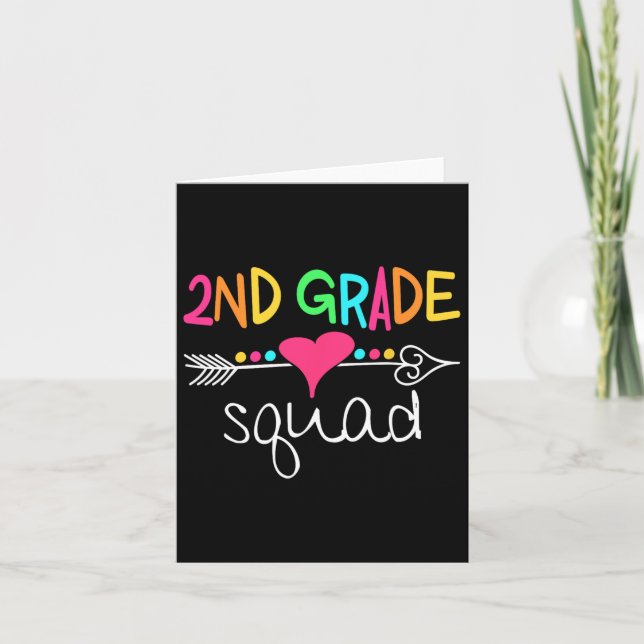 2nd Grade Squad Second Teacher Student Team Back T Card (Front)