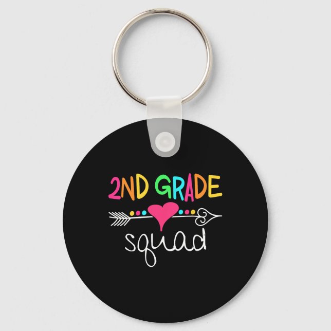 2nd Grade Squad Second Teacher Student Team Back T Key Ring (Front)