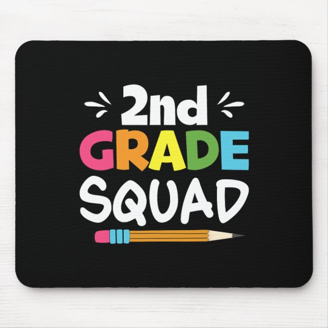 2nd Grade Squad Second Teacher Student Team Back T Mouse Mat (Front)