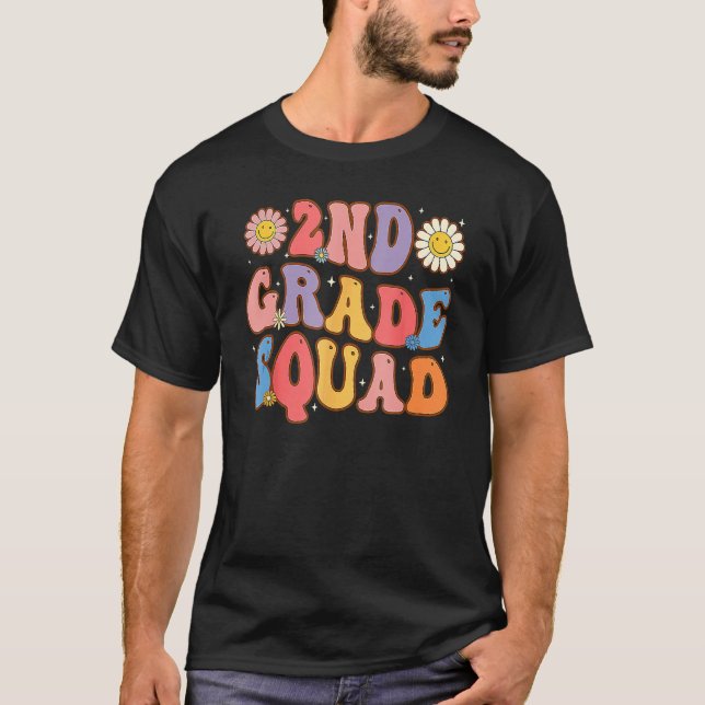 2nd Grade Squad Second Teacher Student Team Back T T-Shirt (Front)