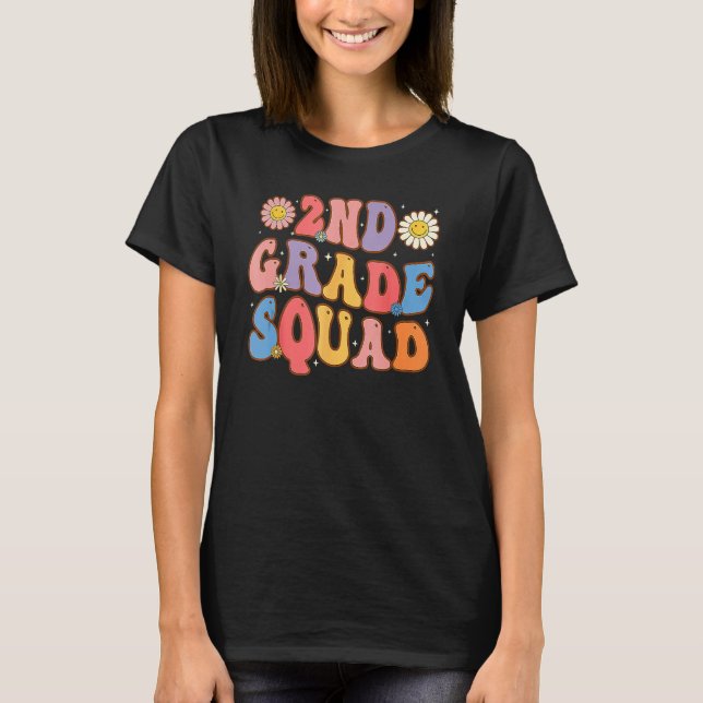 2nd Grade Squad Second Teacher Student Team Back T T-Shirt (Front)