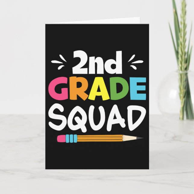 2nd Grade Squad Second Teacher Student Team Ck To  Card (Front)