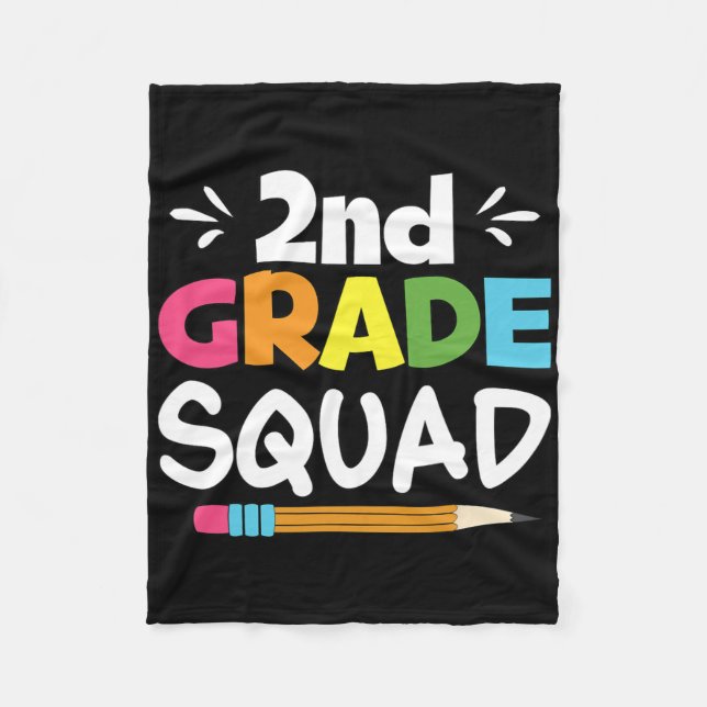 2nd Grade Squad Second Teacher Student Team Ck To  Fleece Blanket (Front)