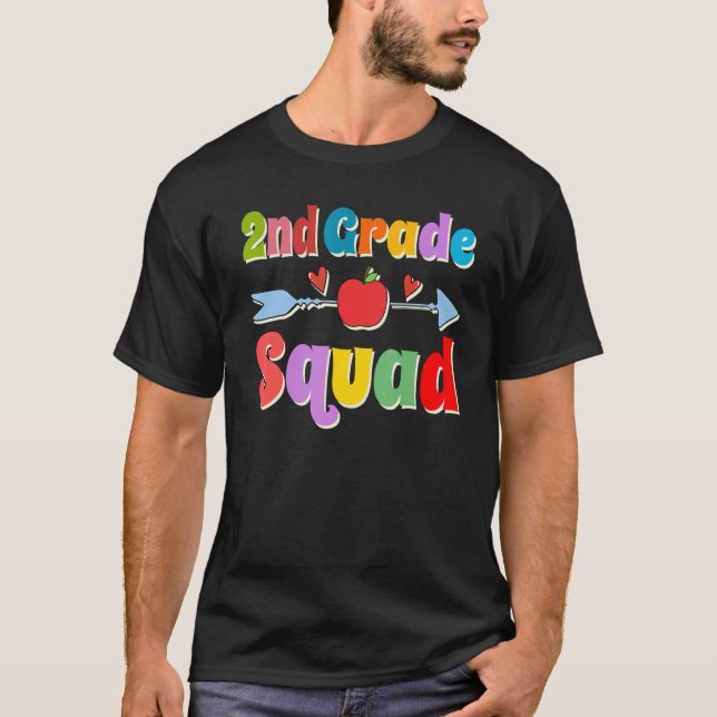 2nd Grade Squad Teacher Student Back To School Sec T-Shirt (Front)