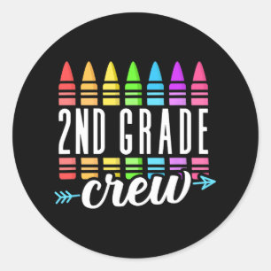 2nd Grade Squad Teacher Team Second Grade Rocks Ki Classic Round Sticker