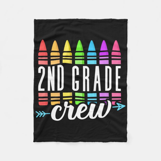 2nd Grade Squad Teacher Team Second Grade Rocks Ki Fleece Blanket (Front)