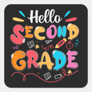 2nd Grade Square Sticker