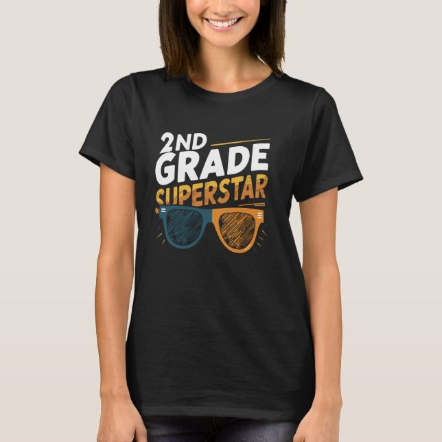 2nd Grade Superstar Back To School Second Grade St T-Shirt (Front)