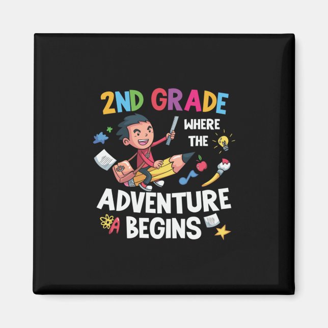 2nd Grade Teacher 2nd Grade Adventure Begins Magnet (Front)