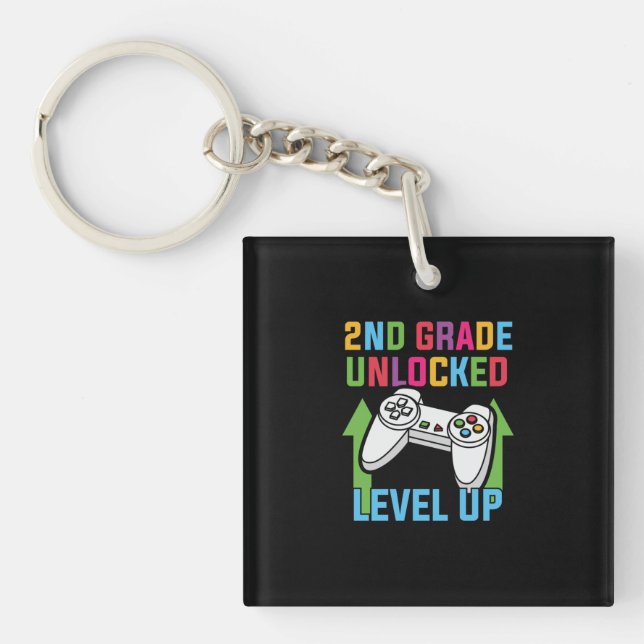 2nd Grade Teacher 2nd Grade Level Up Key Ring (Front)