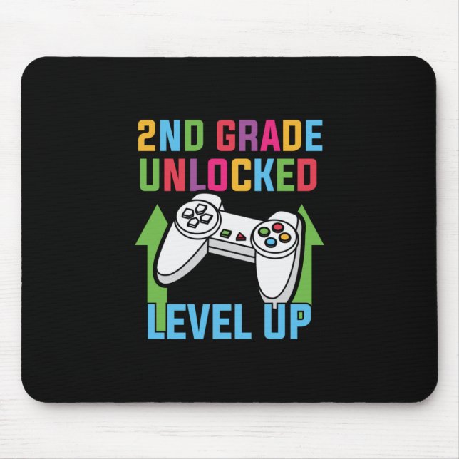 2nd Grade Teacher 2nd Grade Level Up Mouse Mat (Front)