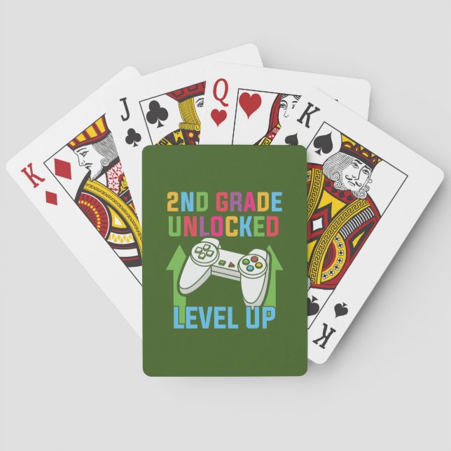 2nd Grade Teacher 2nd Grade Level Up Playing Cards (Back)
