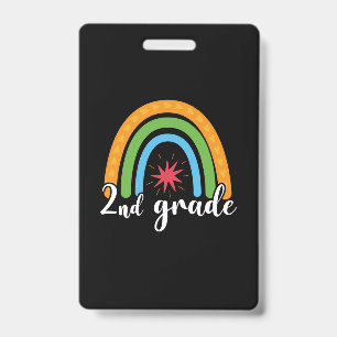 2nd Grade Teacher 2nd Grade Rainbow ID Badge