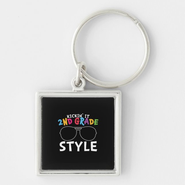 2nd Grade Teacher 2nd Grade Style Key Ring (Front)