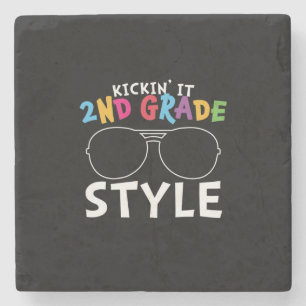 2nd Grade Teacher 2nd Grade Style Stone Coaster