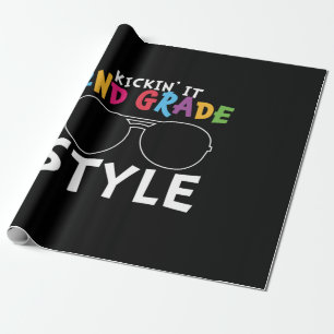 2nd Grade Teacher 2nd Grade Style Wrapping Paper