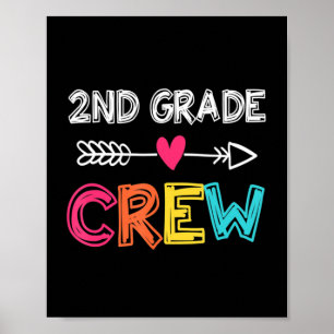 2nd Grade Teacher Back To School 2nd Grade Crew Poster