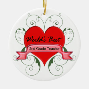 2nd. Grade Teacher Ceramic Tree Decoration
