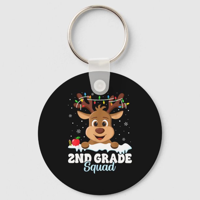 2nd Grade Teacher Christmas Second Grade Squad Rei Key Ring (Front)